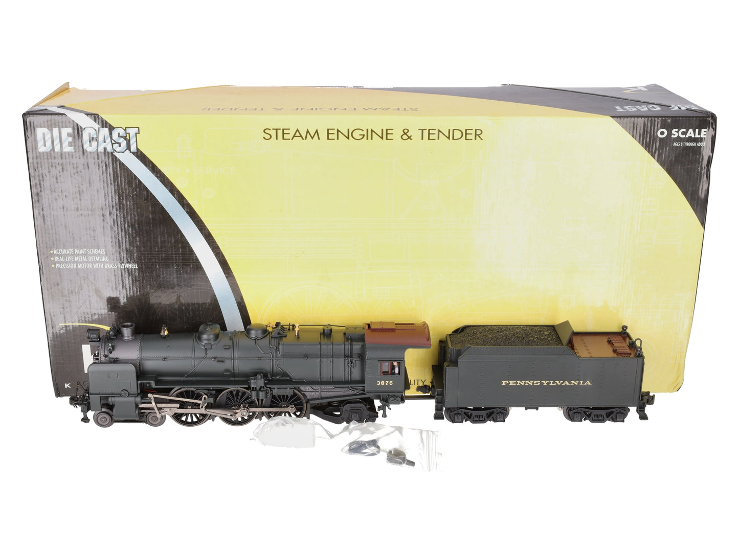 K-Line K3380-3876W PRR K4 Steam Locomotive & Tender #3876 LN/Box