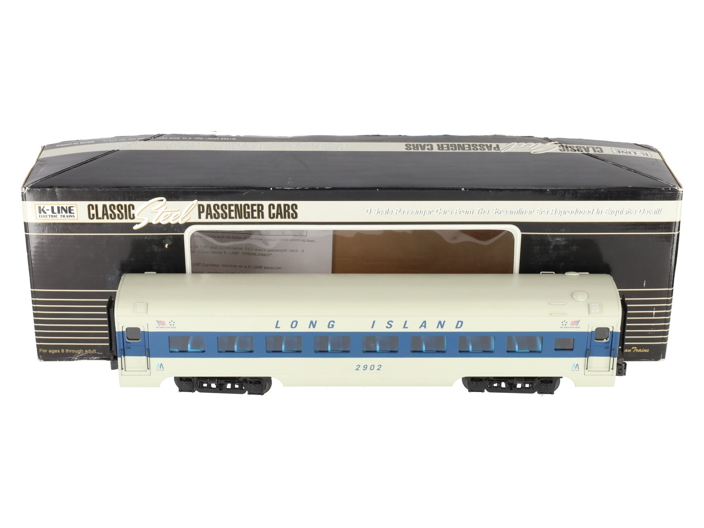 K-Line K4639-12902 O Long Island Railroad 15" Aluminum Coach Car #2902 LN/Box