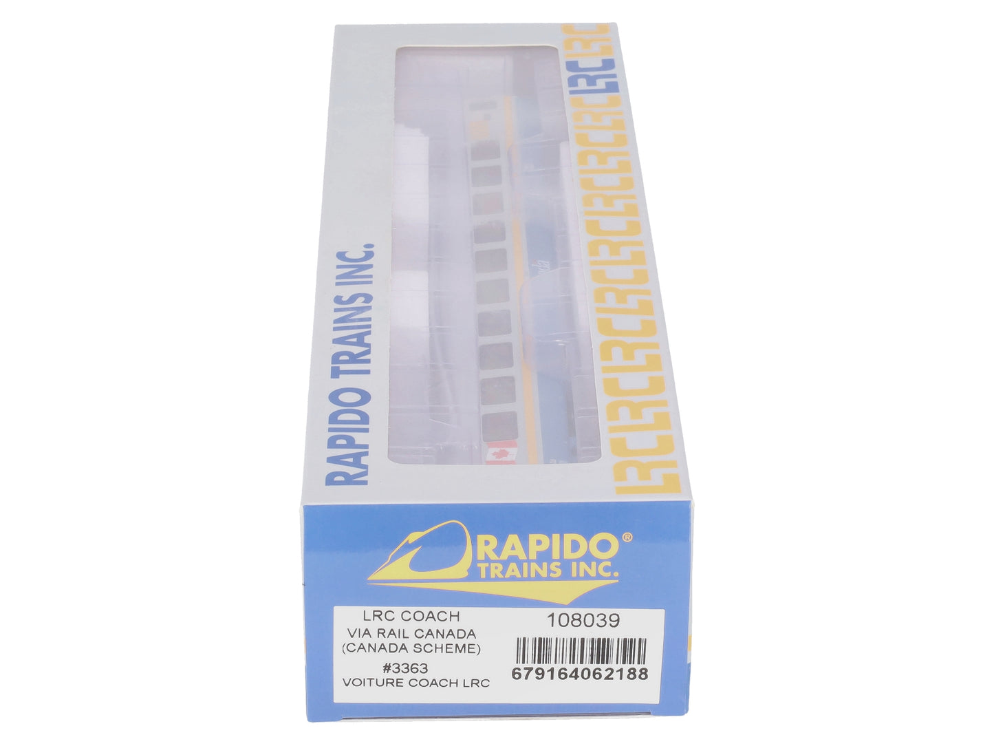 Rapido Trains 108039 HO VIA Rail LRC Coach Car #3363