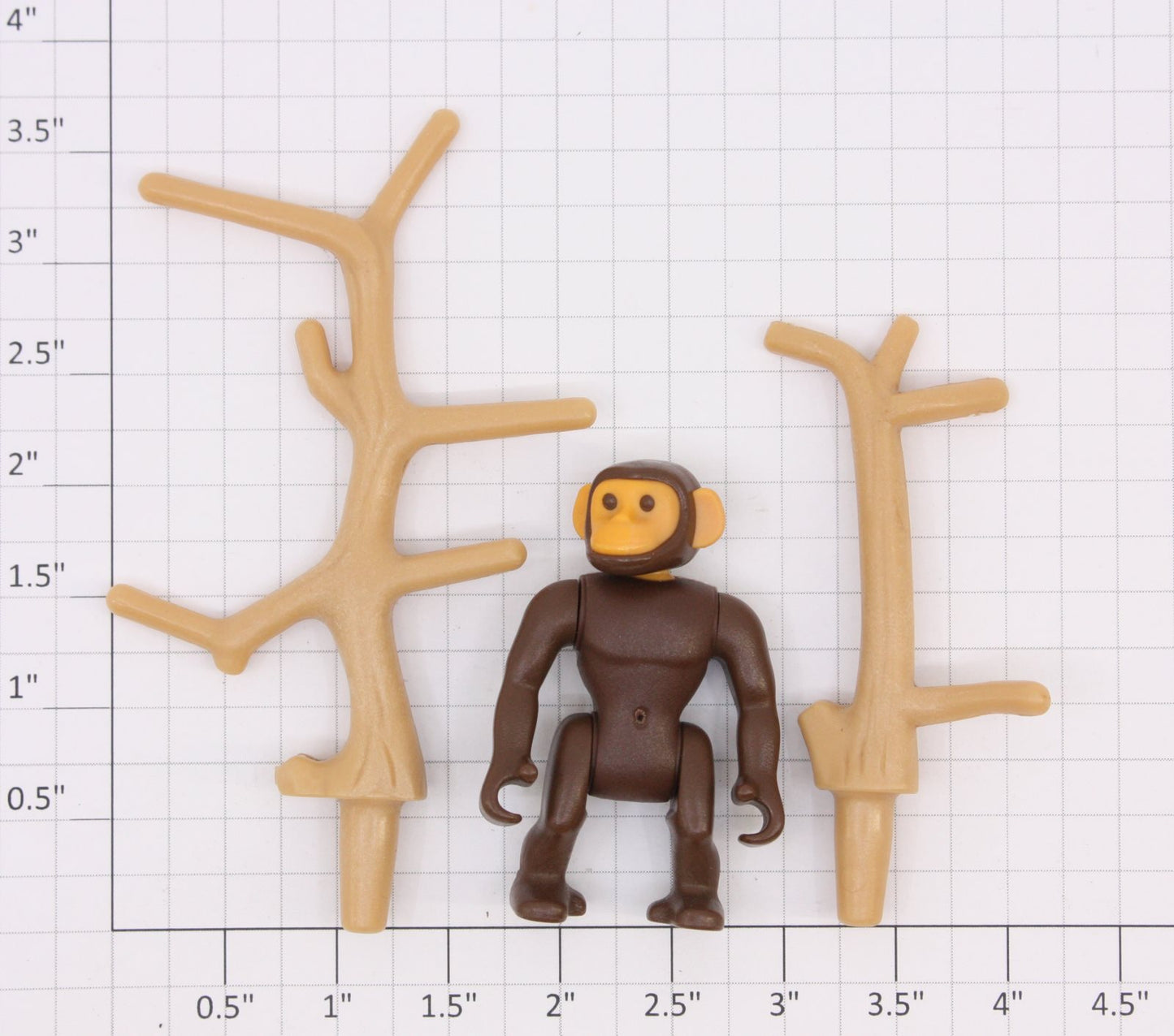 Acme 02-27-7 Plastic Chimpanzee and Trees (Set of 3)