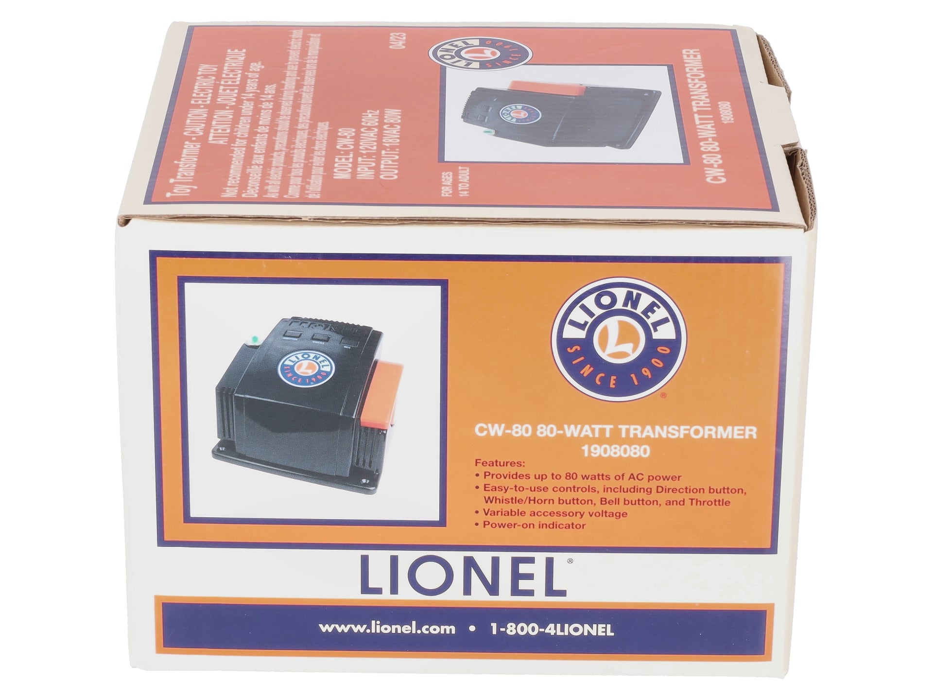 Lionel 1908080 CW80 80 Watt AC Transformer LN/Box
