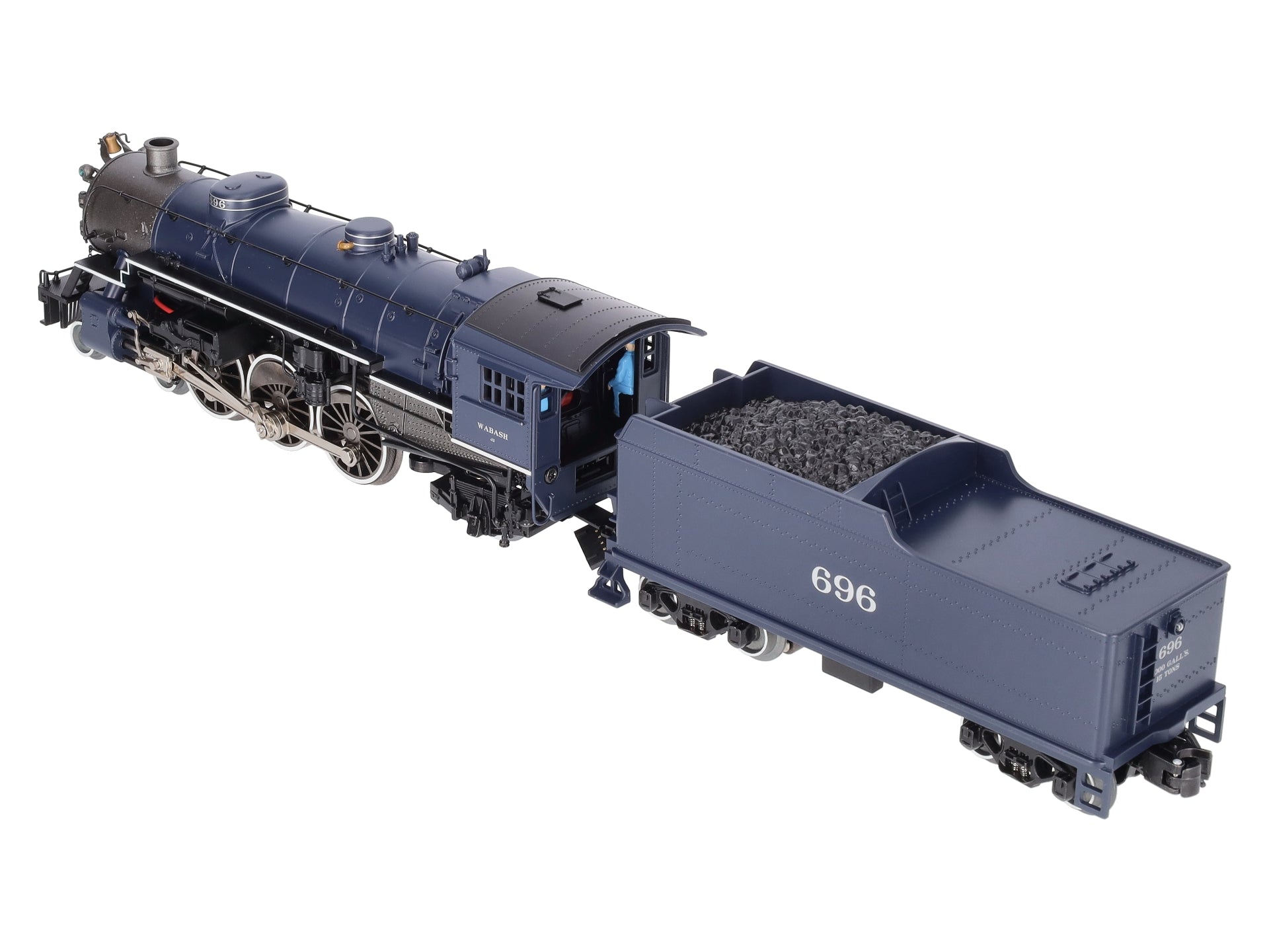 Williams 40804 O Gauge Wabash 4-6-2 Pacific Steam Loco & Tender #696 with Sound