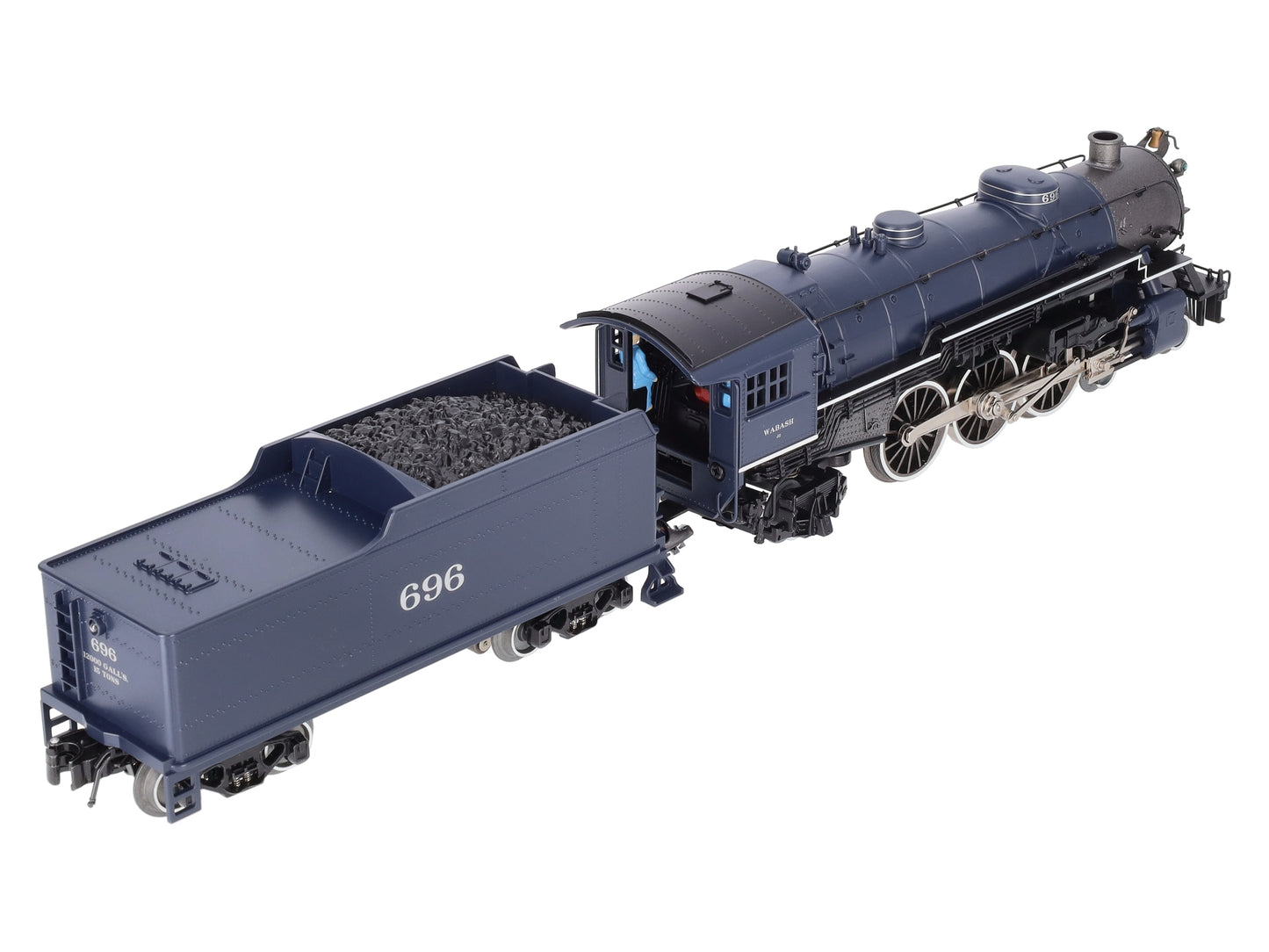 Williams 40804 O Gauge Wabash 4-6-2 Pacific Steam Loco & Tender #696 with Sound