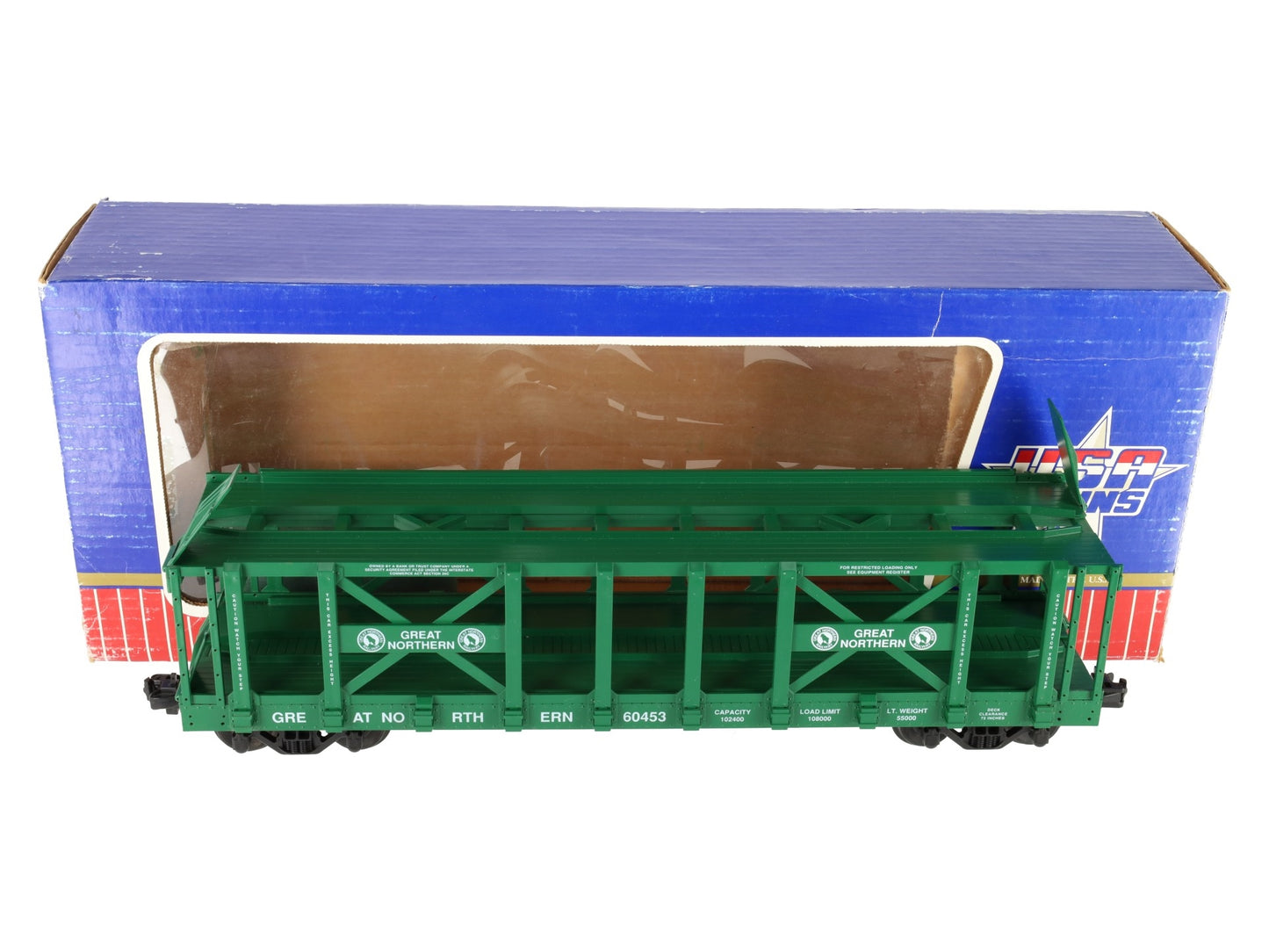 USA Trains R17221 G Great Northern Two-Tier Auto Carrier Flat Cars  EX/Box