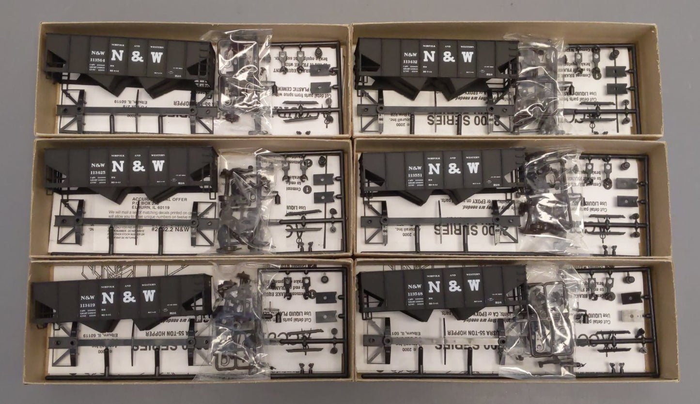Accurail 2602 HO Scale N&W USRA 6-Car Hopper Kit Set
