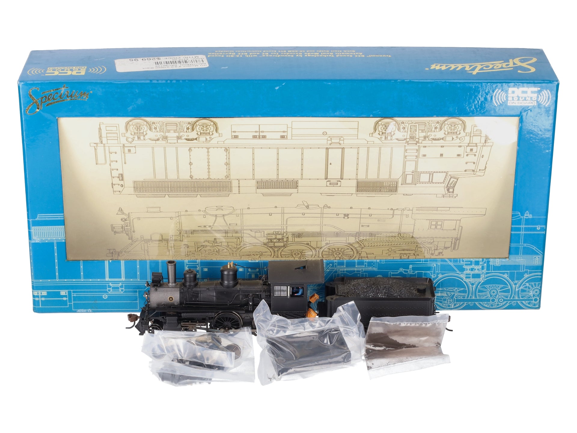 Bachmann 80126 HO Undecorated Spectrum 4-4-0 Steam Locomotive w/DCC & Sound