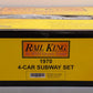 MTH 30-2122 O MTA New York Transit Subway Car Set (Set of 4) EX/Box