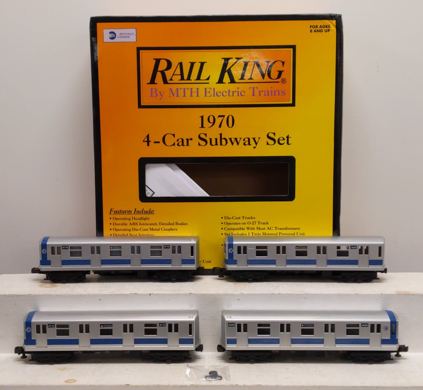 MTH 30-2122 O MTA New York Transit Subway Car Set (Set of 4) EX/Box