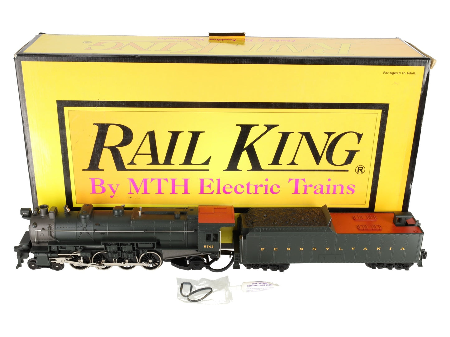 MTH 30-1168-1 O Pennsylvania 4-8-2 M1a Steam Locomotive & Tender w/PS2 #6743 EX/Box