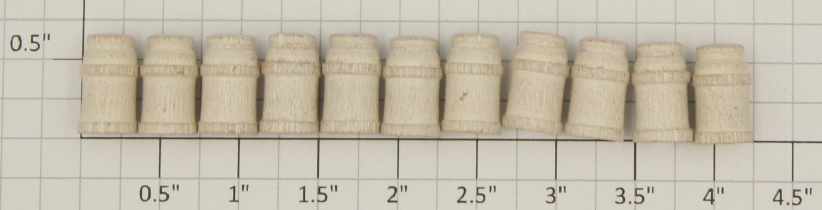 Acme 0324-6 White Wooden Milk Cans 5/8+