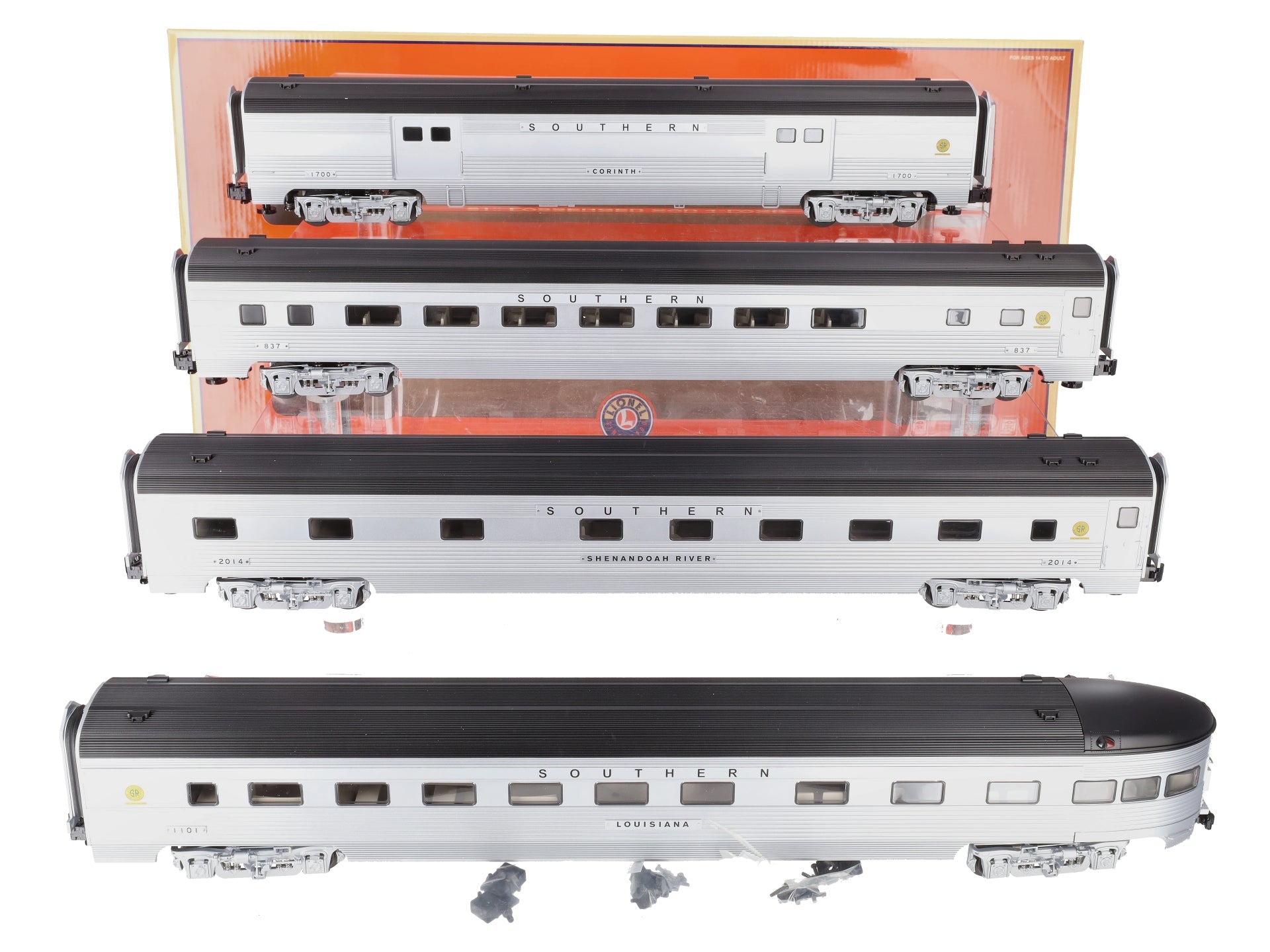 Lionel 6-82558 O Southern Streamlined Passenger Cars (Set of 4)