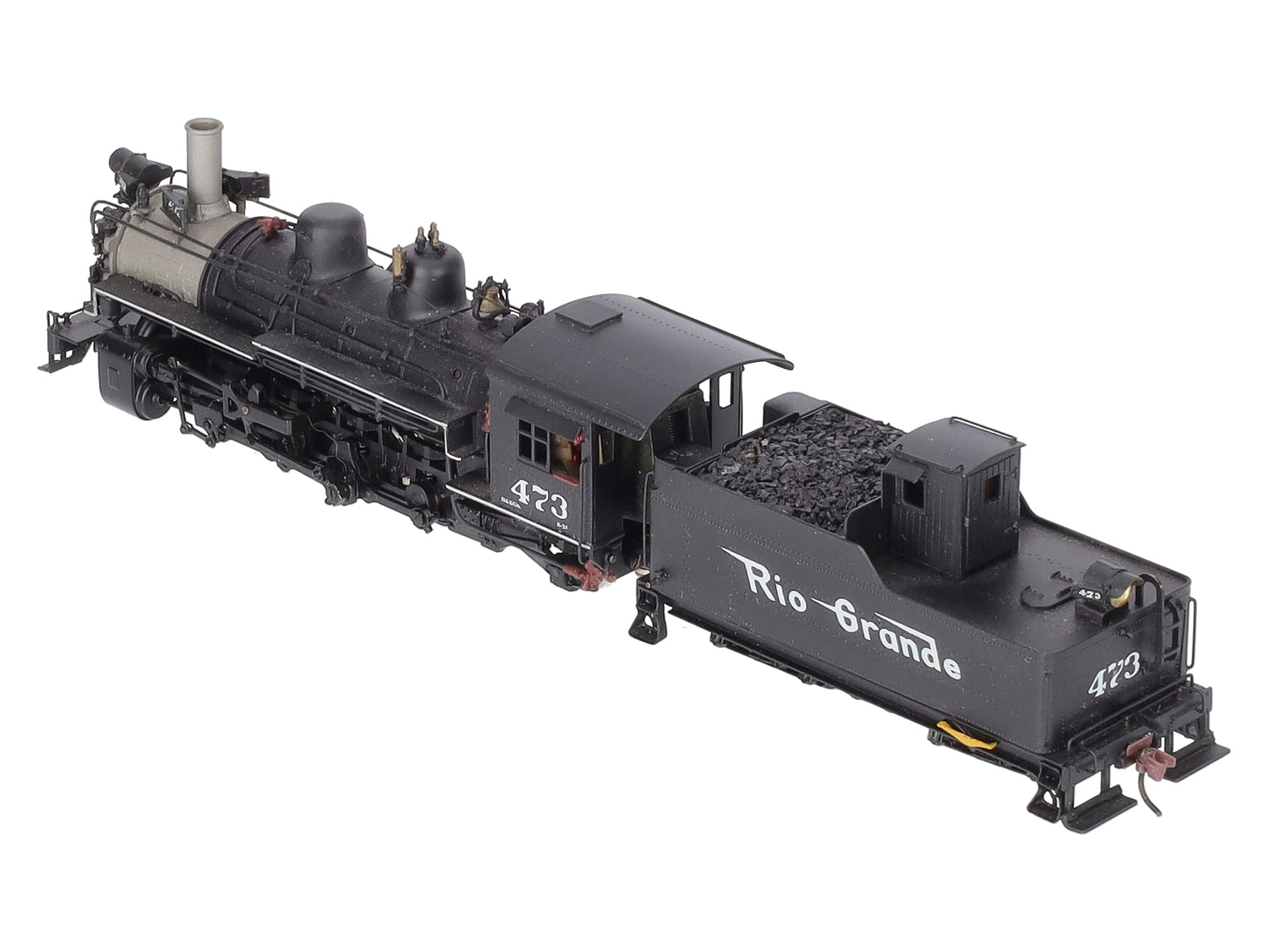 United Models K-28 Brass HOn3 D&RGW 2-8-2 Steam Engine & Tender -Painted EX/Box
