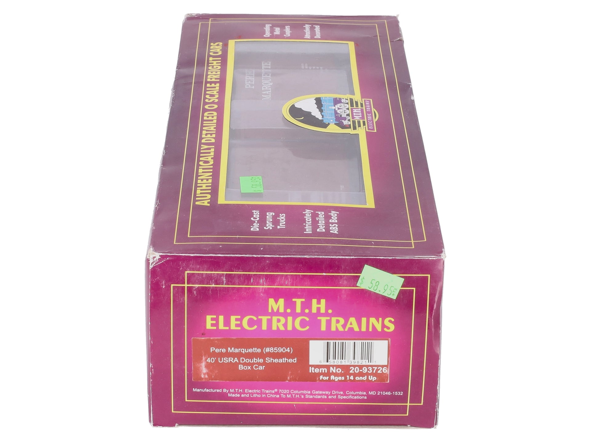 MTH 20-93726 O Pere Marquette 40' Double Sheathed Box #85904