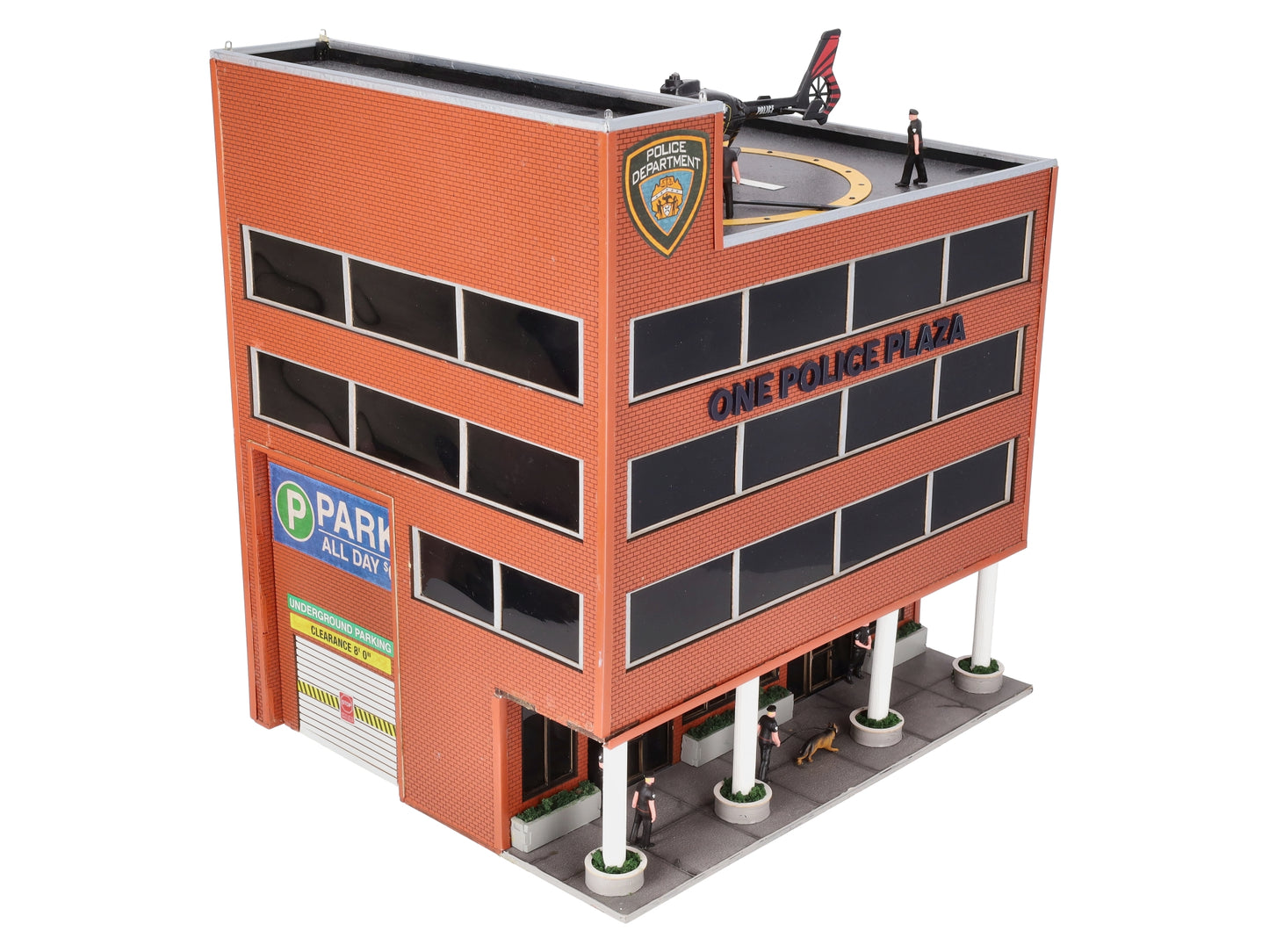 Menards 279-4435 O Scale One Police Plaza w/ Animated Helicopter EX/Box