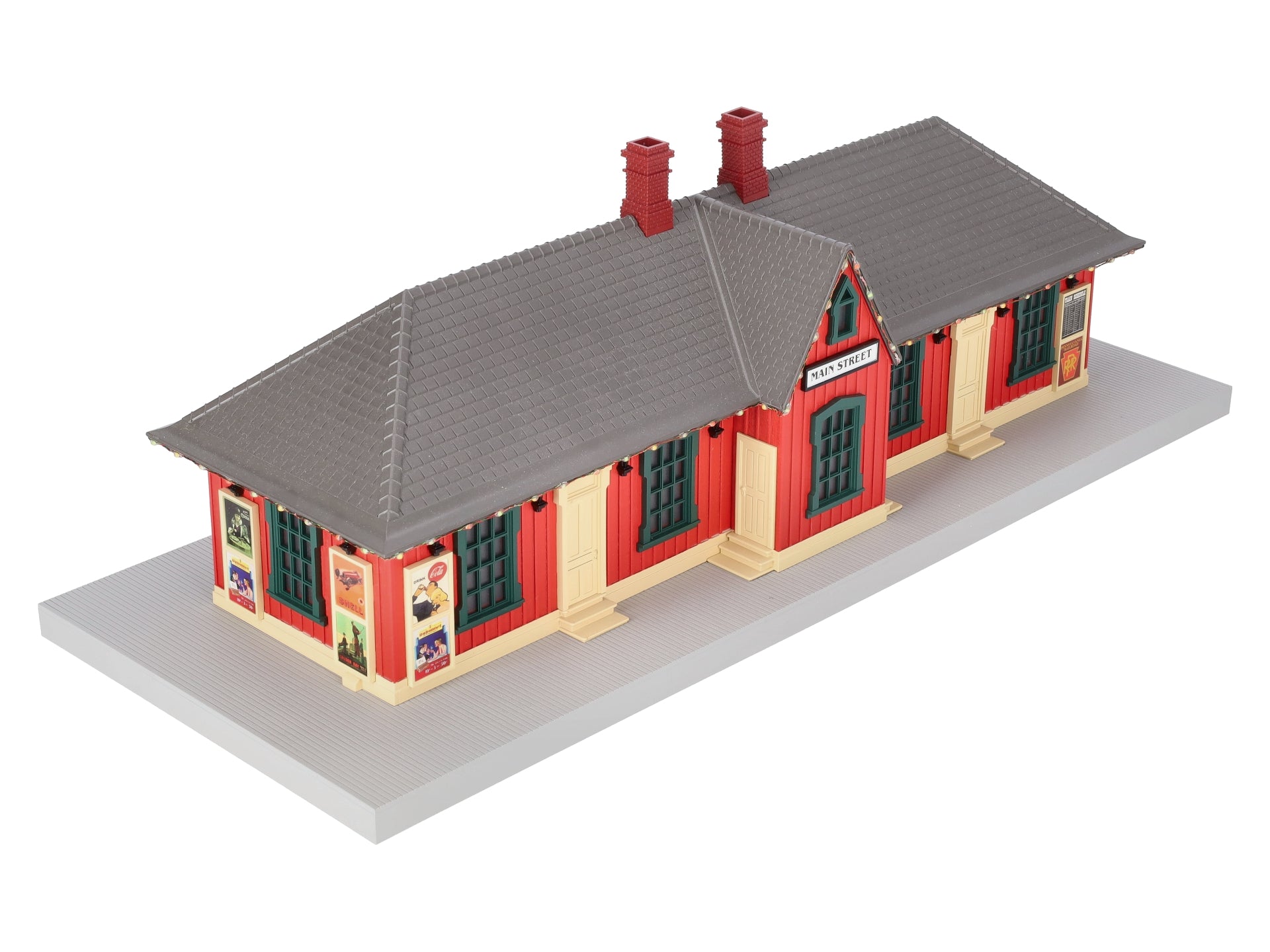 MTH 30-90610 O Main Street Country Passenger Station w/Christmas Lights