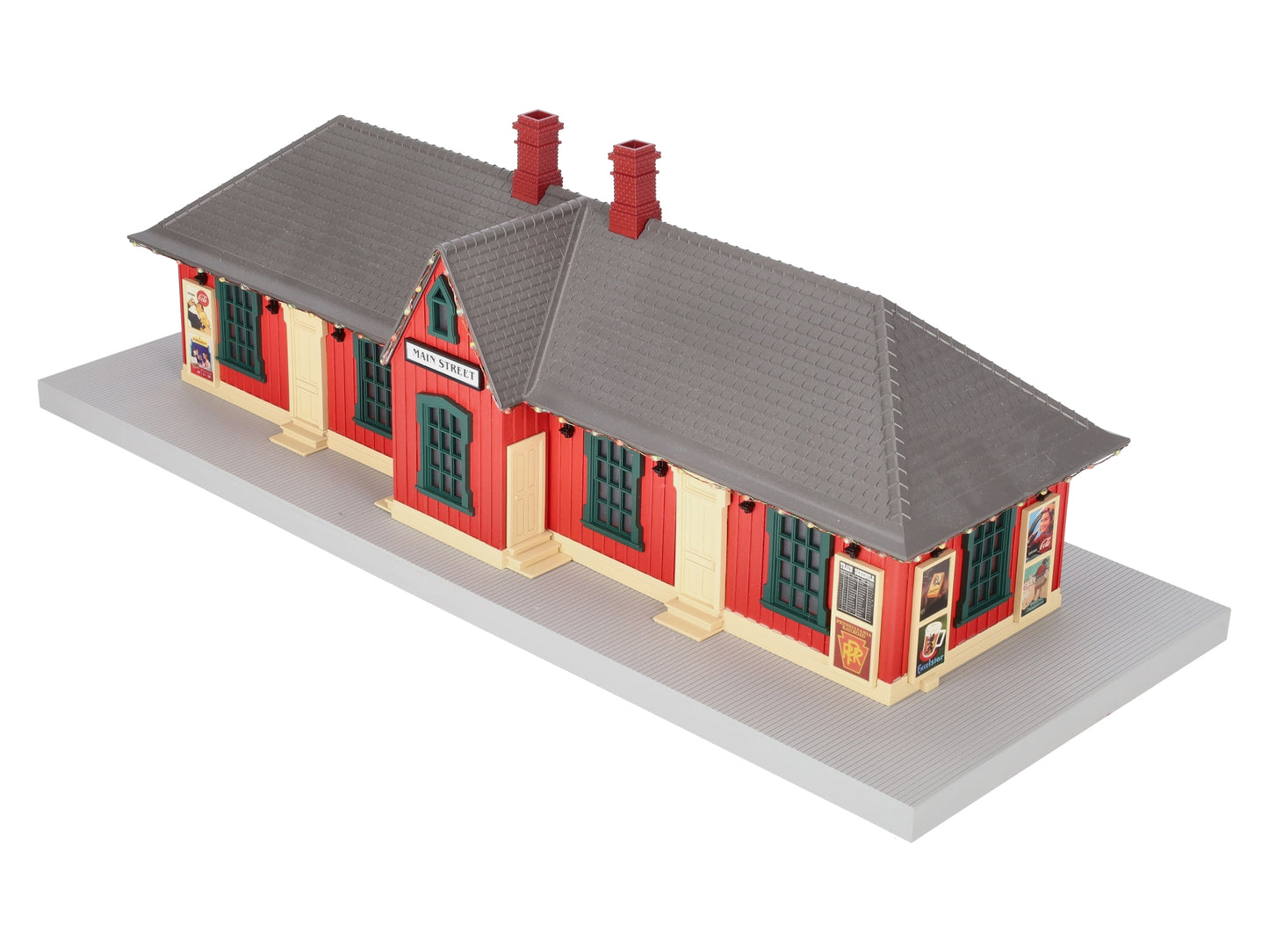 MTH 30-90610 O Main Street Country Passenger Station w/Christmas Lights