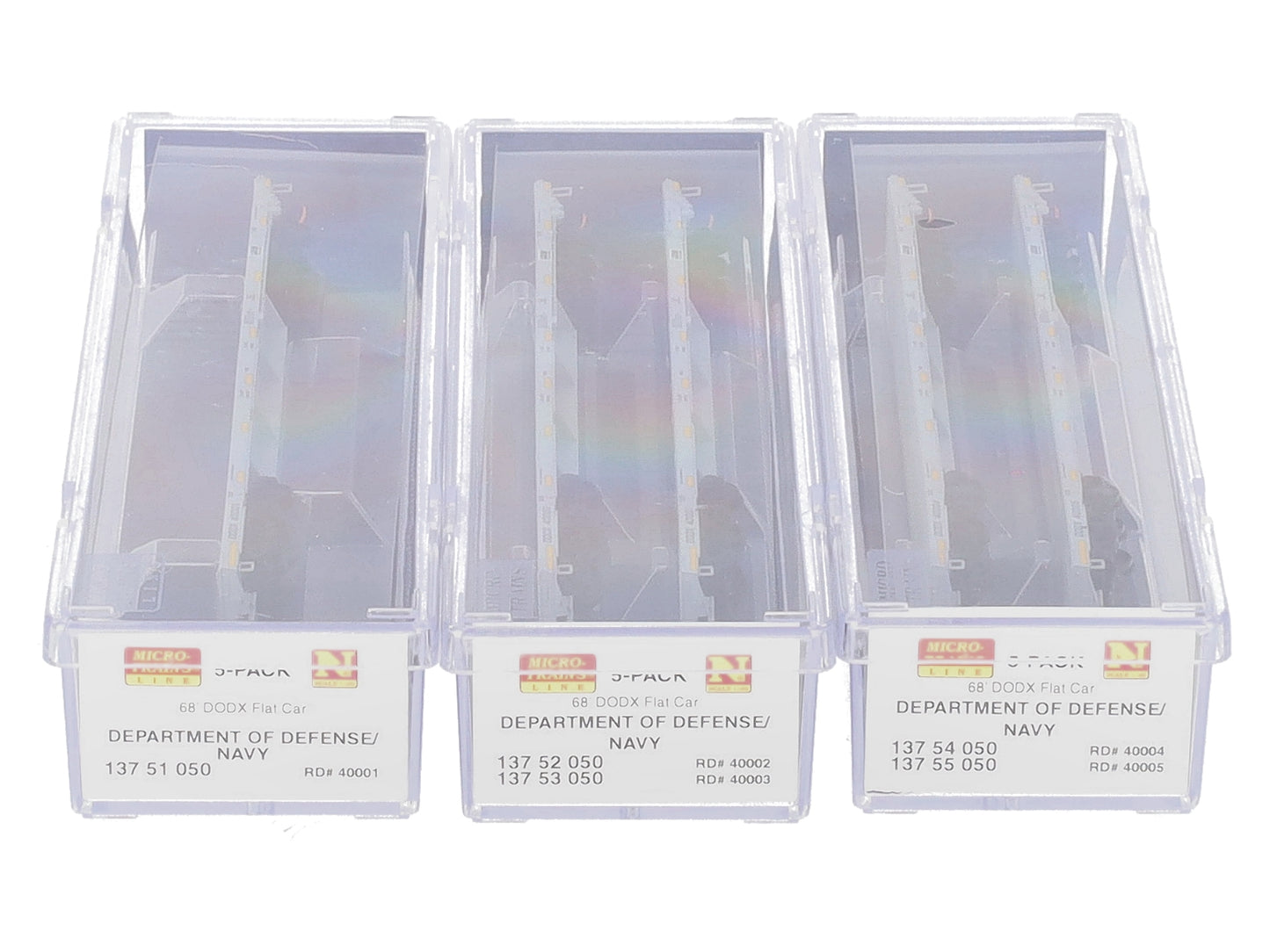 Micro-Trains 99301640 N Department Of Defense 68' Flatcar w/Loads (Set of 5)