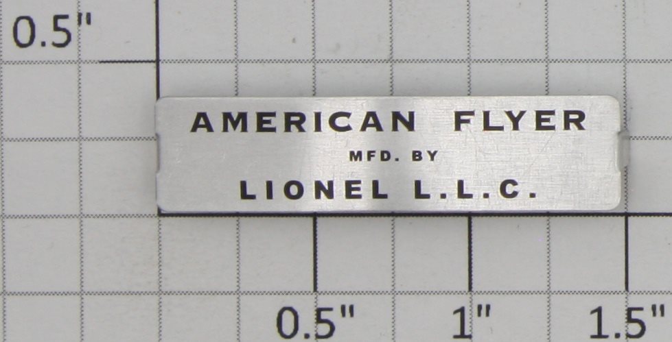American Flyer 49824-11 Loading Platform Nameplate Plaque #770