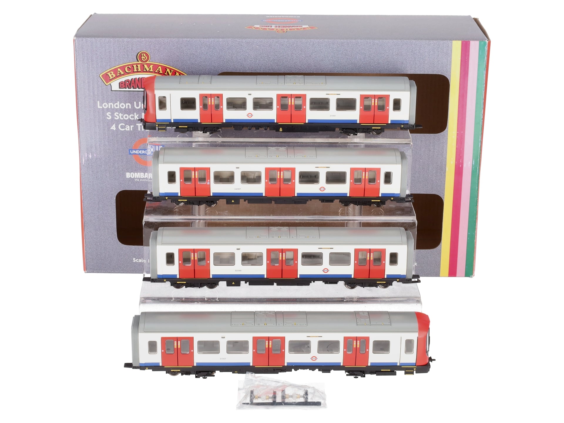 Bachmann 35-990 OO London Underground S Stock Motorized 4-Car Train Pack LN/Box