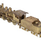 Kemtron O 2-Rail BRASS 2-6-0 Steam Locomotive & Tender - Unpainted VG