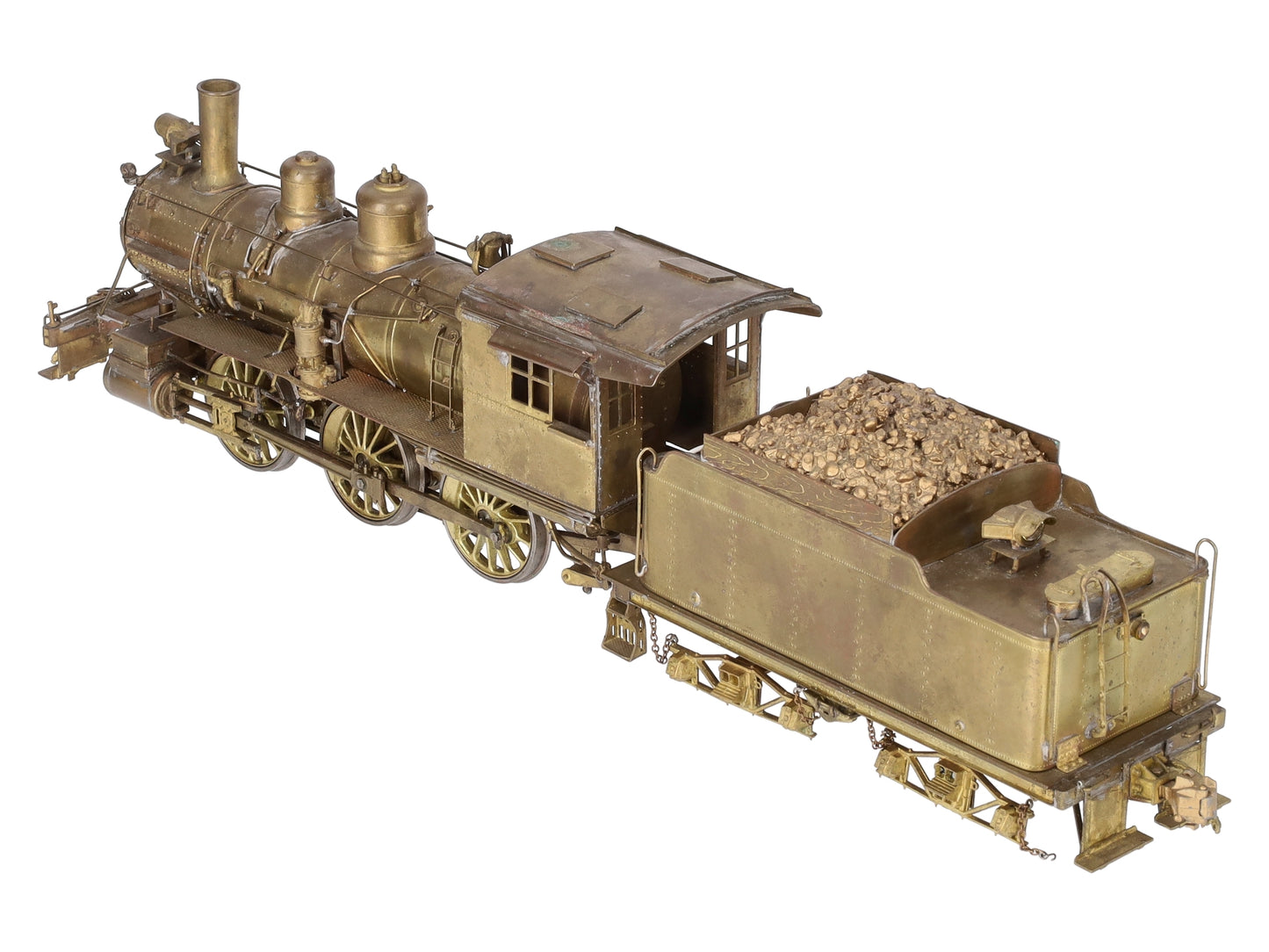 Kemtron O 2-Rail BRASS 2-6-0 Steam Locomotive & Tender - Unpainted VG