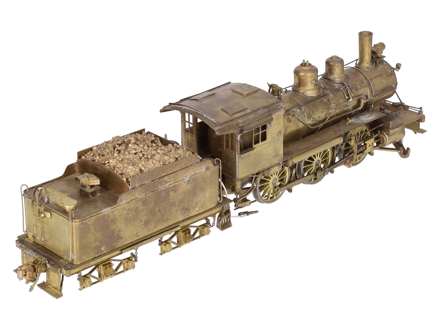 Kemtron O 2-Rail BRASS 2-6-0 Steam Locomotive & Tender - Unpainted VG
