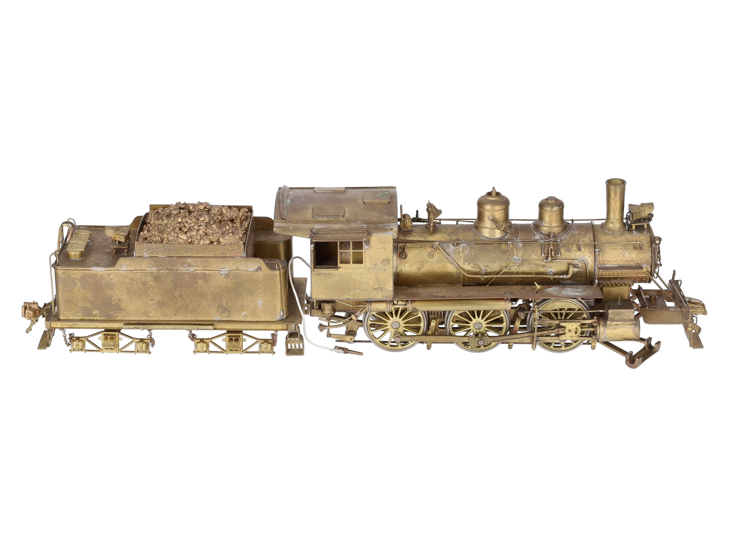 Kemtron O 2-Rail BRASS 2-6-0 Steam Locomotive & Tender - Unpainted VG