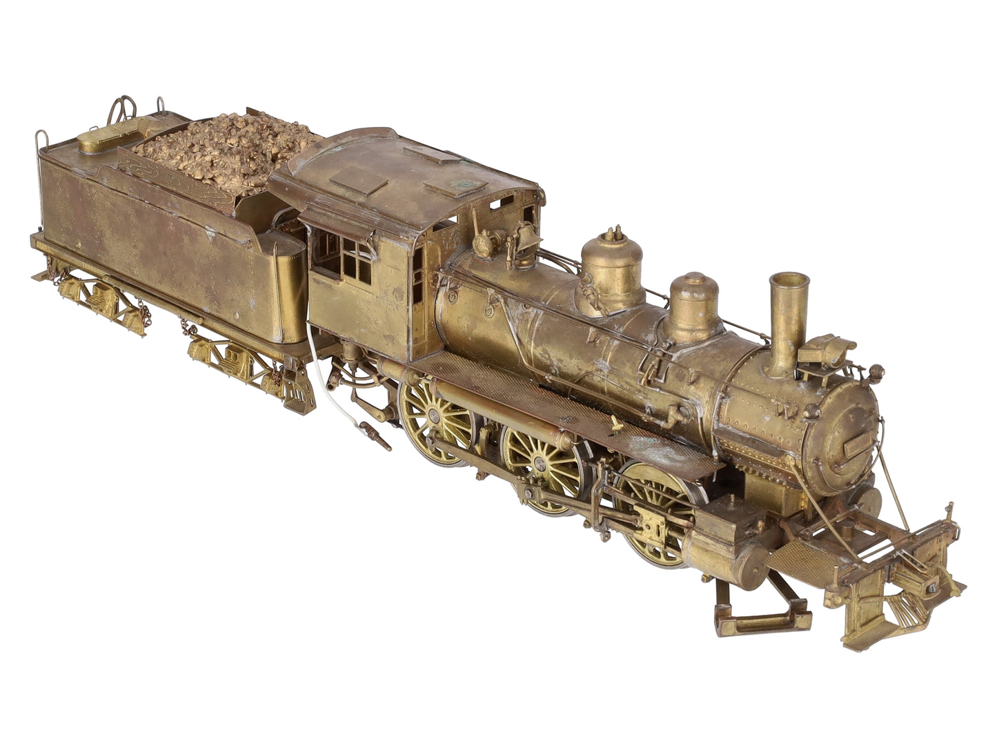 Kemtron O 2-Rail BRASS 2-6-0 Steam Locomotive & Tender - Unpainted VG