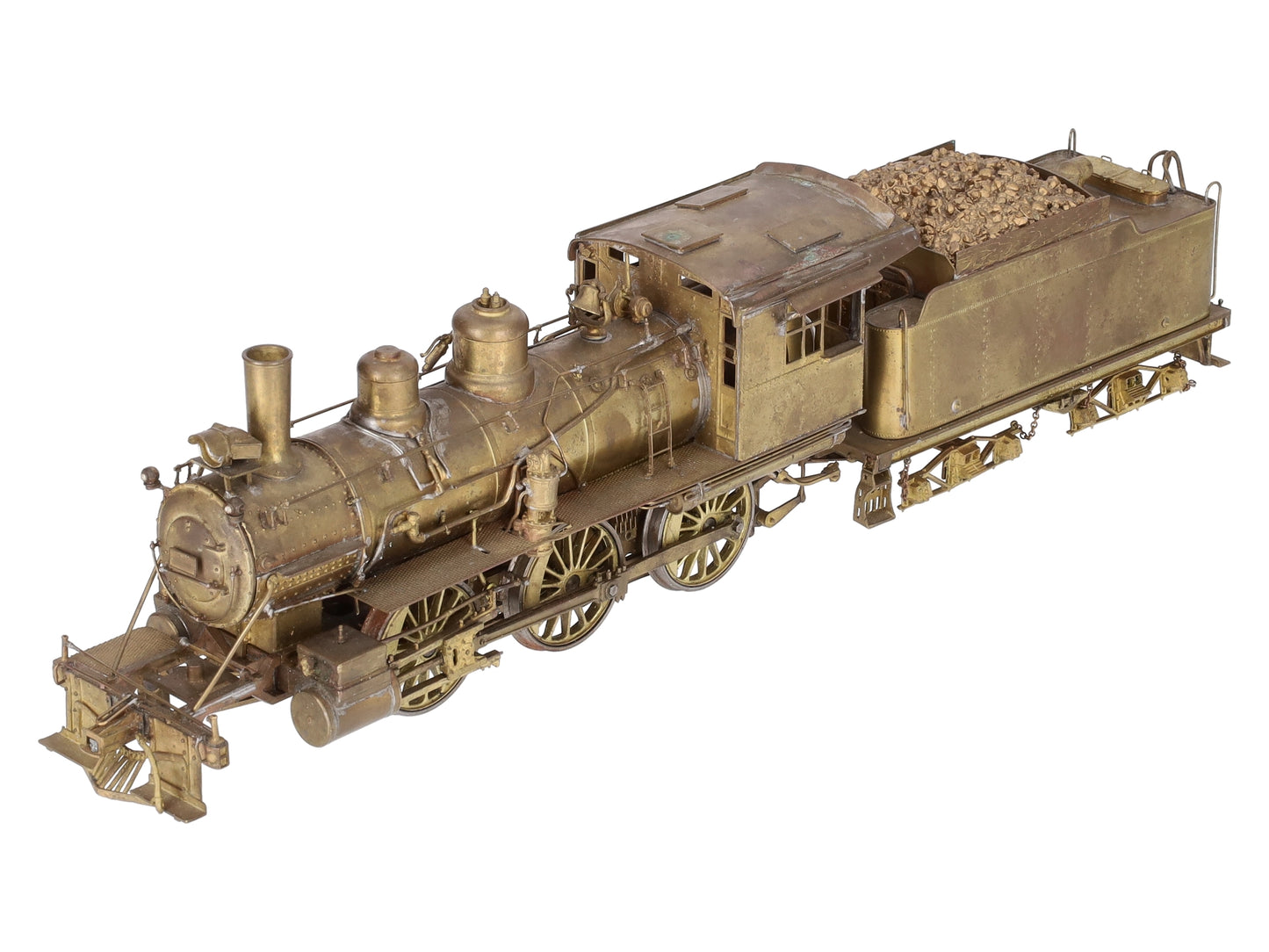 Kemtron O 2-Rail BRASS 2-6-0 Steam Locomotive & Tender - Unpainted VG