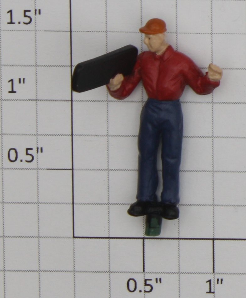 Lionel 34144-182 Scrap Yard Red Shirt Figure with Number Board #16