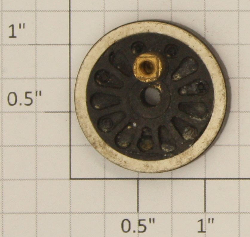 American Flyer XA10009B1 Flangeless Wheel Assembly with Brass Square Stud
