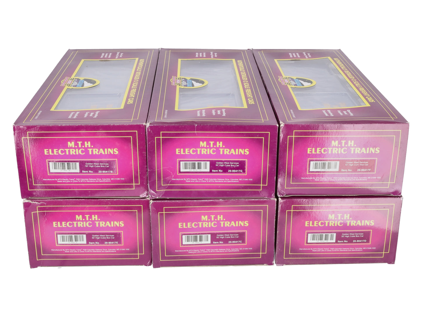 MTH 20-90417 O Golden West Services 50’ High Cube Box Car Set (Set of 6)