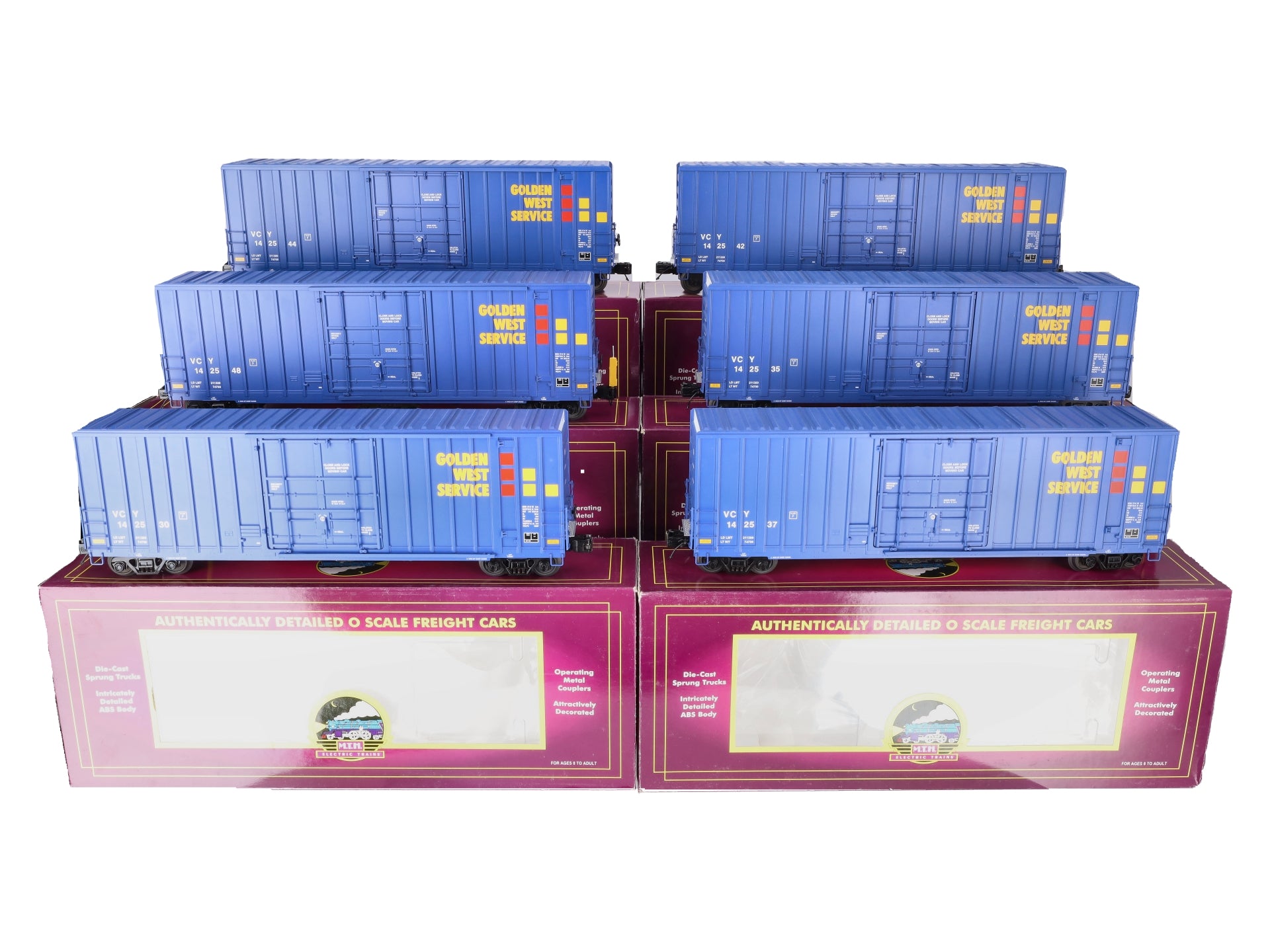 MTH 20-90417 O Golden West Services 50’ High Cube Box Car Set (Set of 6)