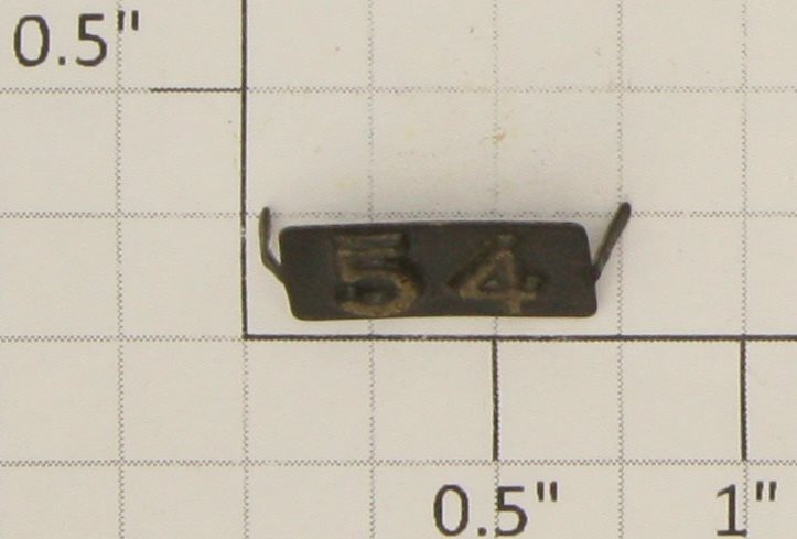 American Flyer 54 #54 Black Metal Nameplate with Embossed Numbers