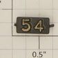 American Flyer 54 #54 Black Metal Nameplate with Embossed Numbers