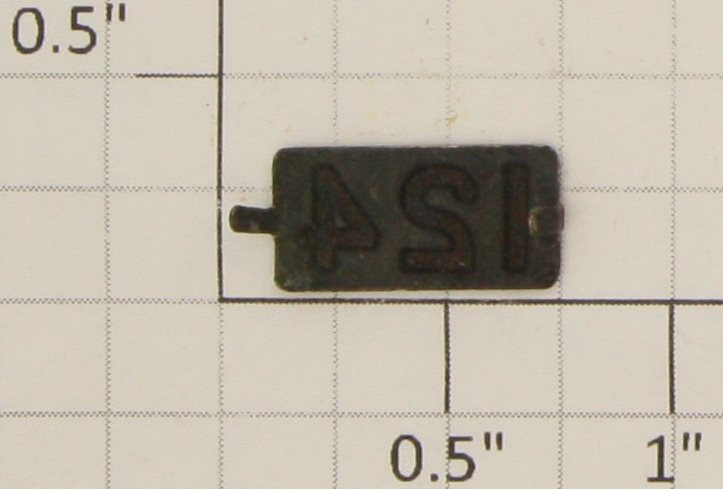 American Flyer 124 #124 Black Metal Nameplate with Embossed Numbers