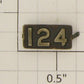 American Flyer 124 #124 Black Metal Nameplate with Embossed Numbers