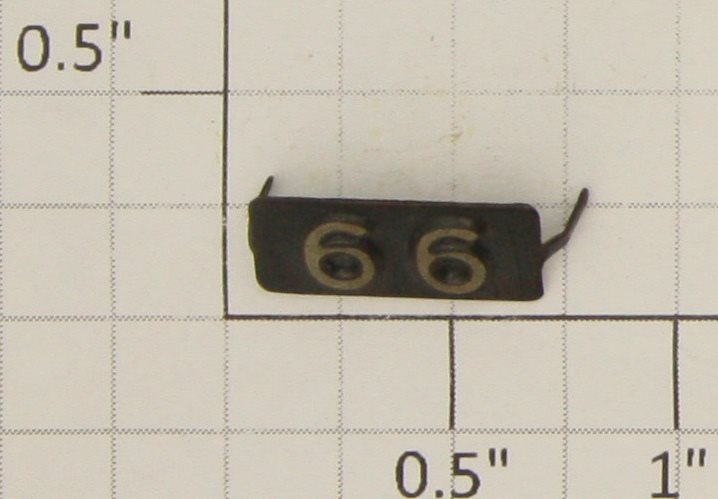 American Flyer 66-99 #66 or #99 Black Metal Nameplate with Embossed Numbers