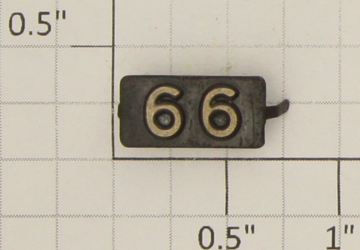 American Flyer 66-99 #66 or #99 Black Metal Nameplate with Embossed Numbers