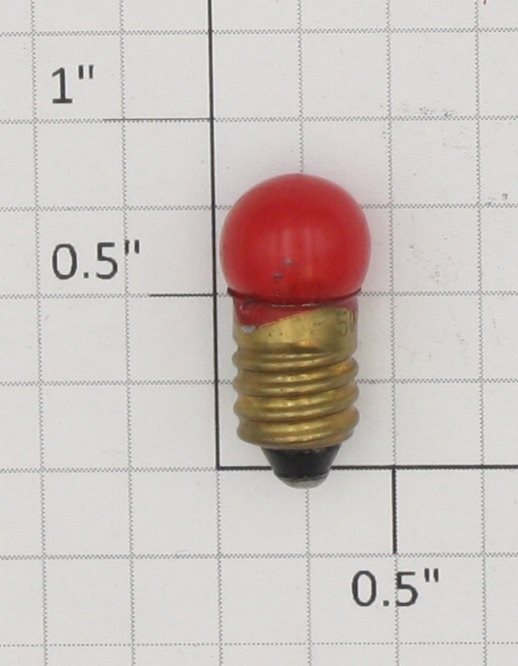 Lionel 50R 7.5 Volt Screw Base Translucent Red Small Globe Light Bulb