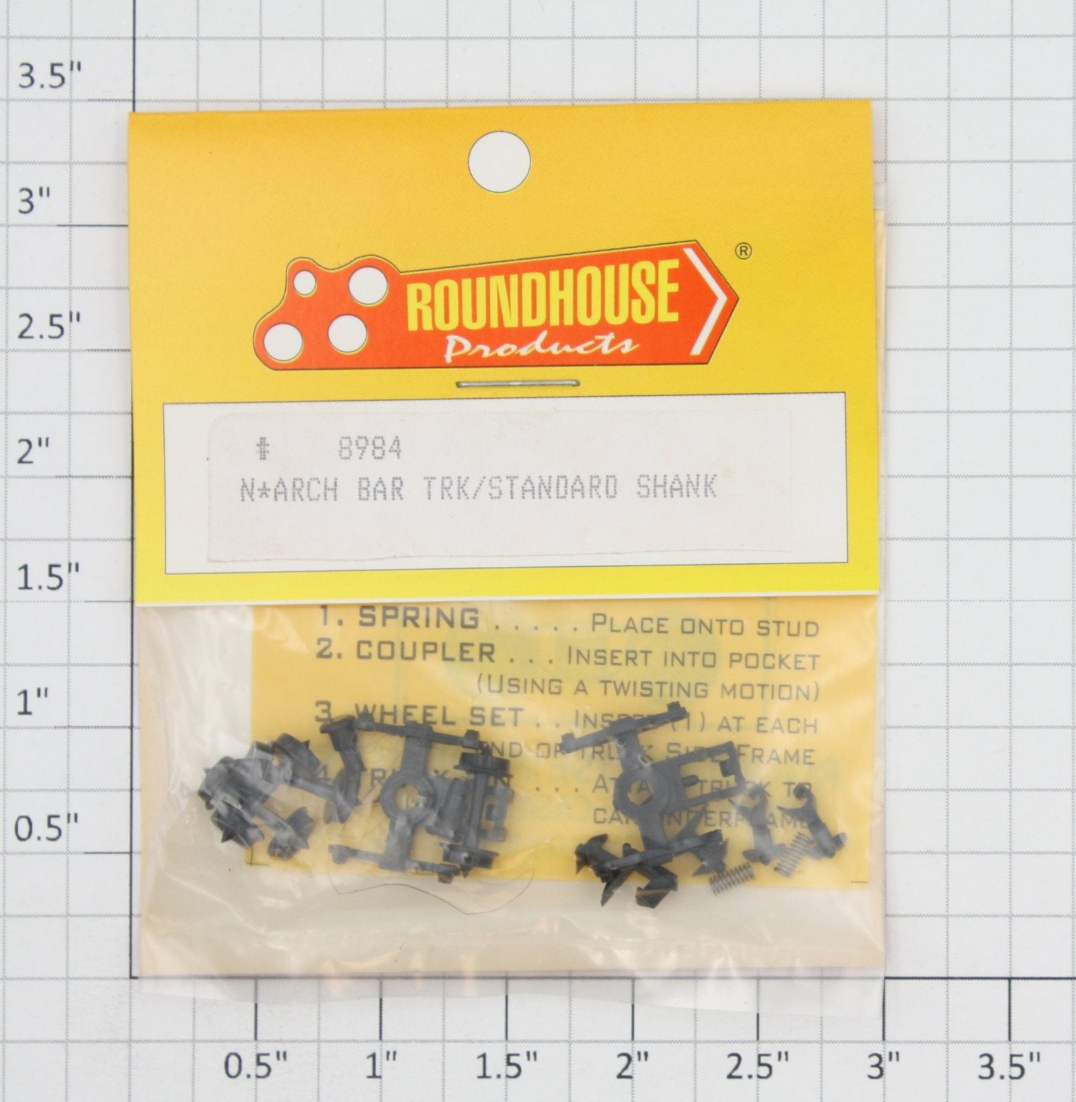 Roundhouse 8984 N Scale Standard Shank Arch Bar Truck  (Pack of 2)