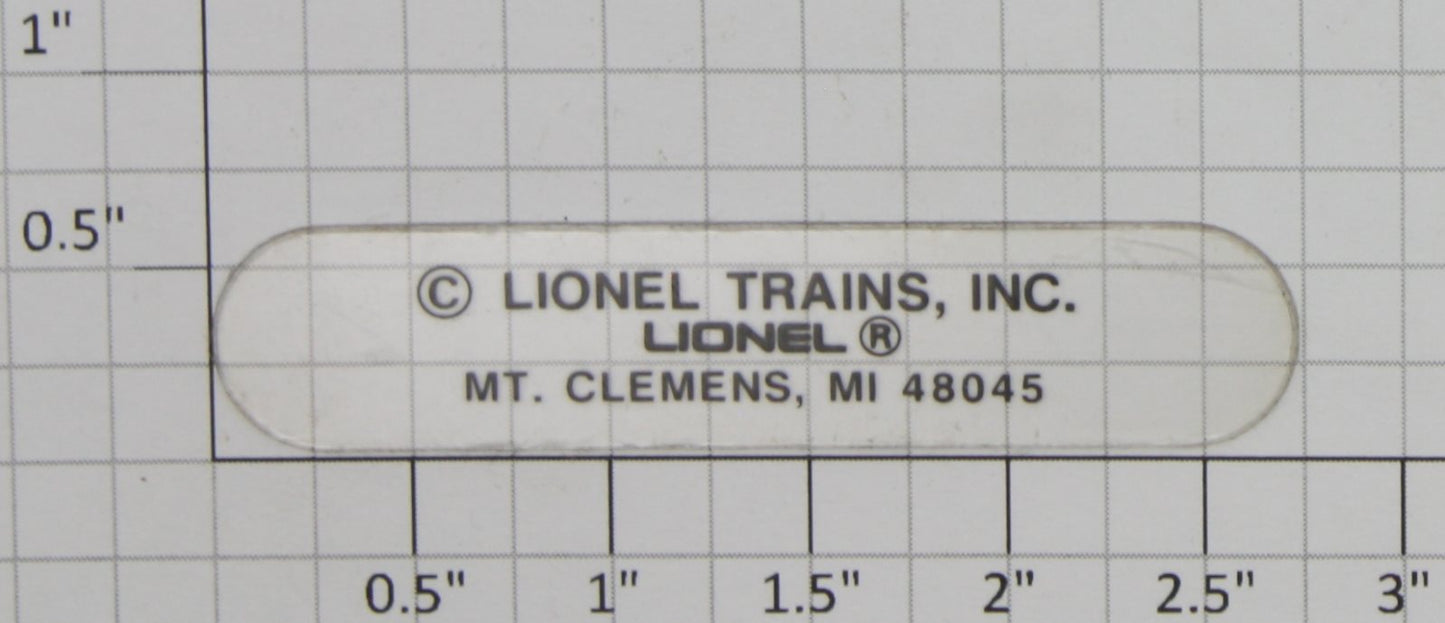Lionel 6351-205 Submarine Clear Bottom Window