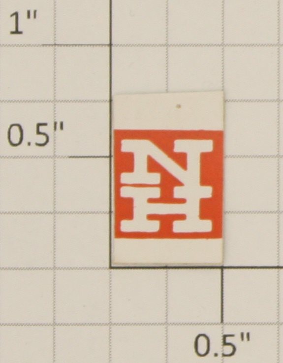 Lionel NH-1 Orange and White New Haven "N.H." Sticker