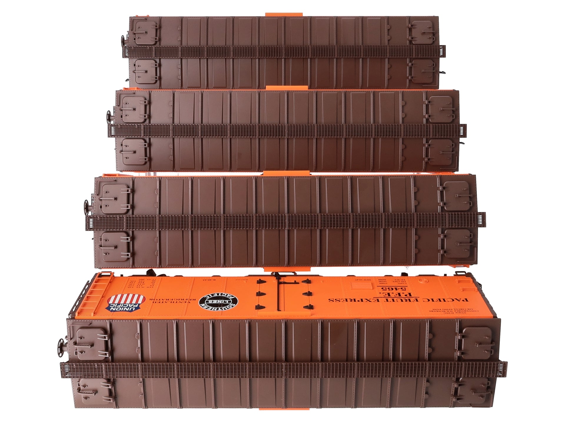 USA Trains R16506B G PFE SP & UP 40 ft. Refrigerator Cars Set #2 (4)