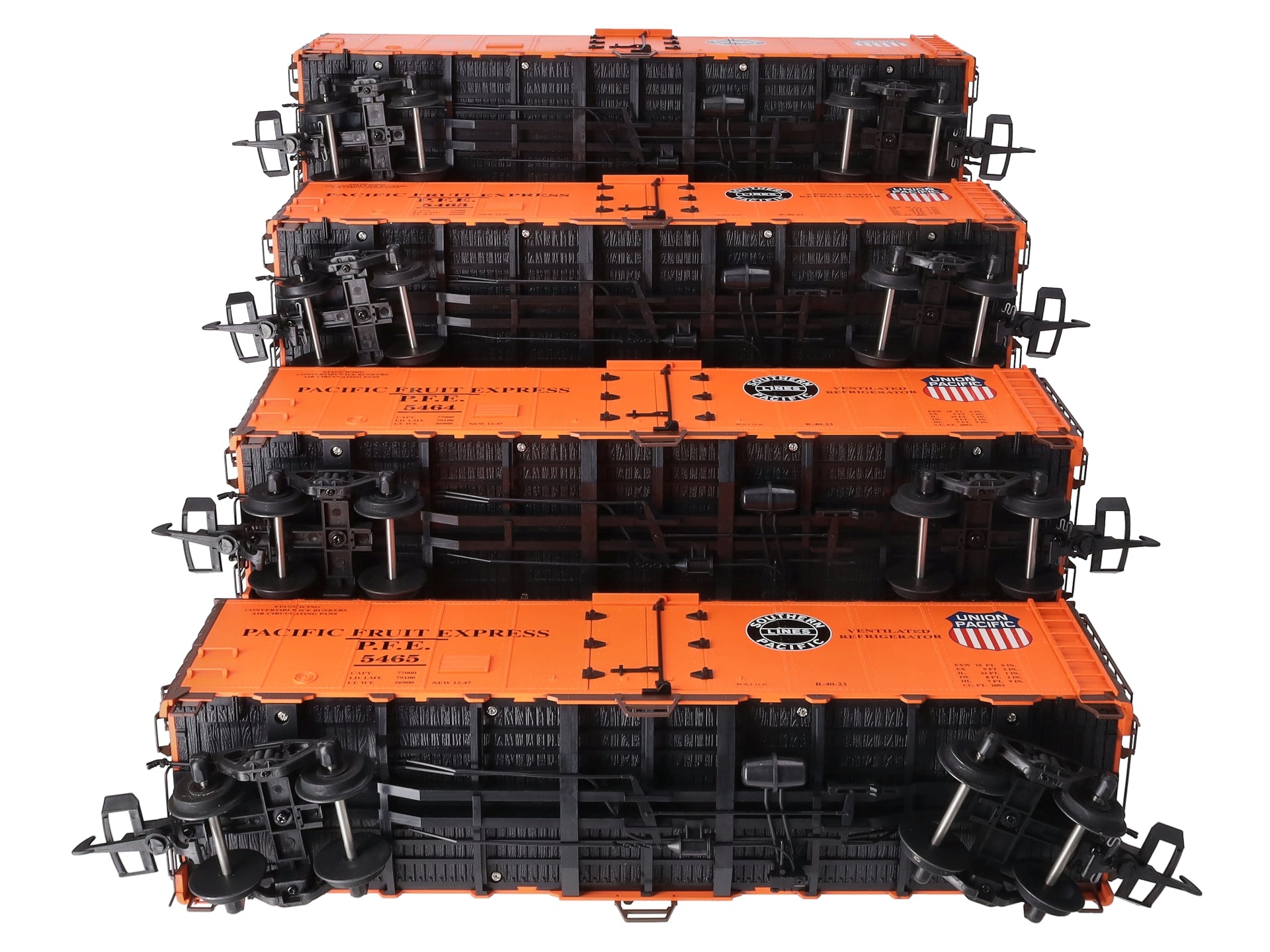 USA Trains R16506B G PFE SP & UP 40 ft. Refrigerator Cars Set #2 (4)