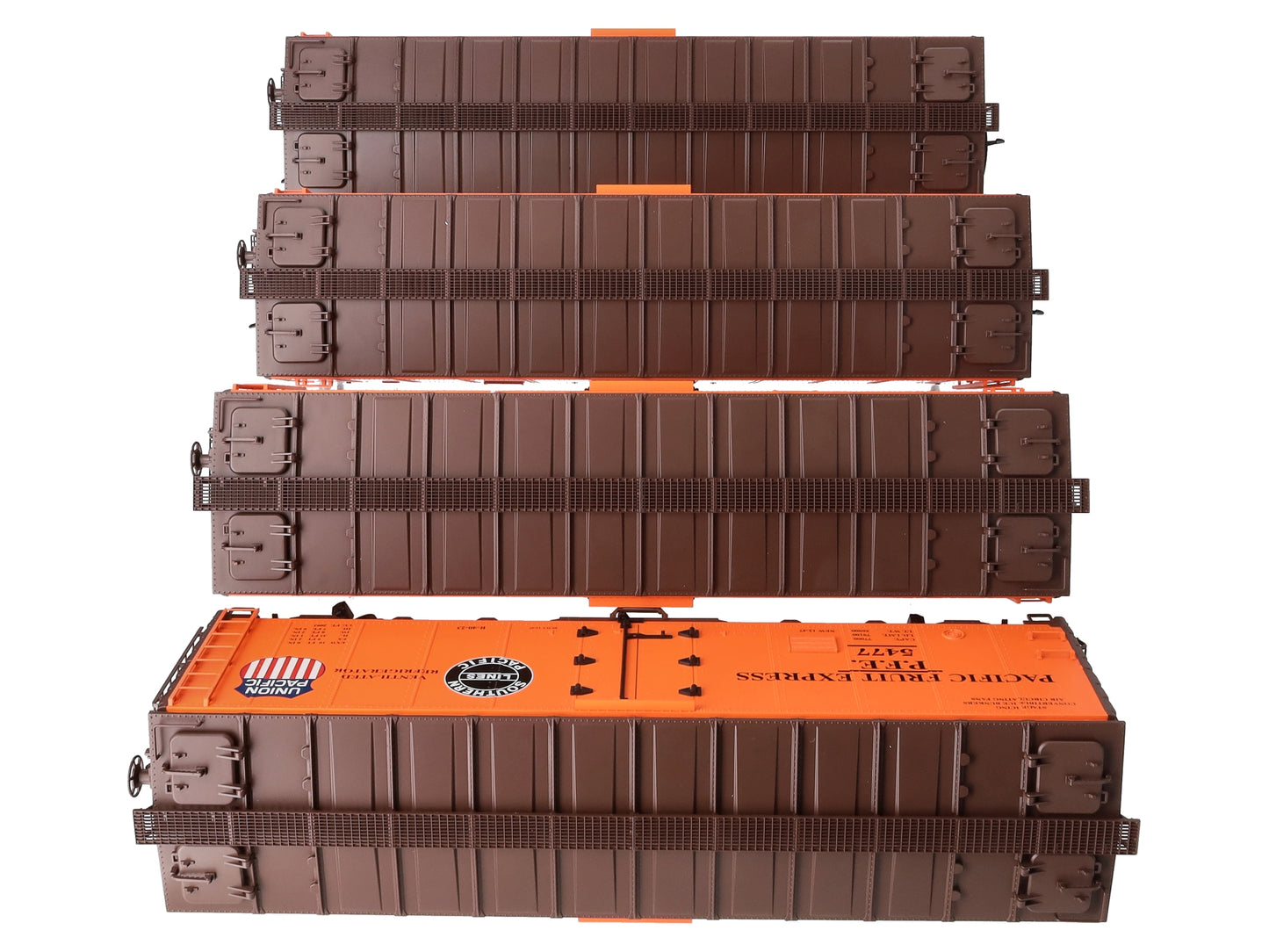 USA Trains R16506E G PFE SP & UP 40 ft. Refrigerator Cars Set #5 (4)