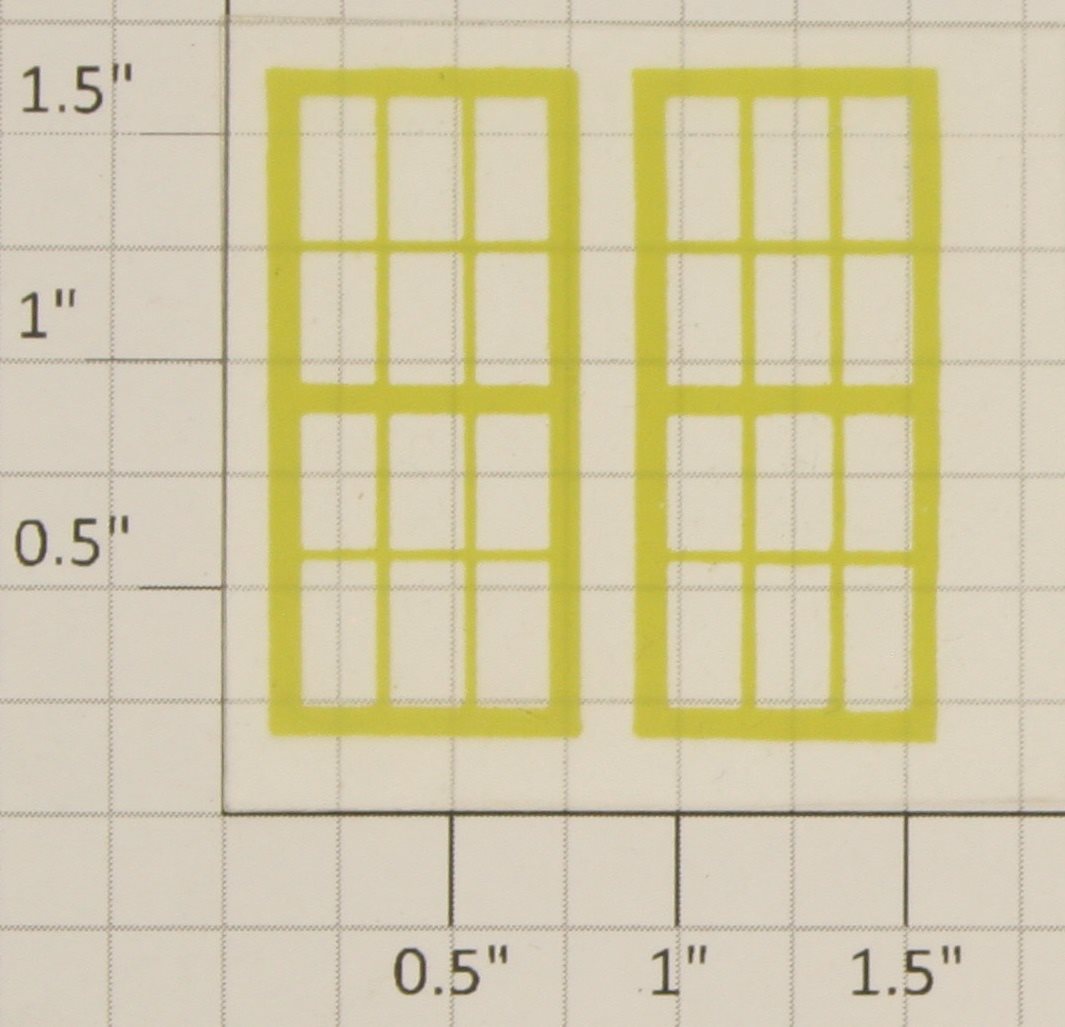 American Flyer 752-X10 S Scale Yellow 12 Panel Window (Set of 2)