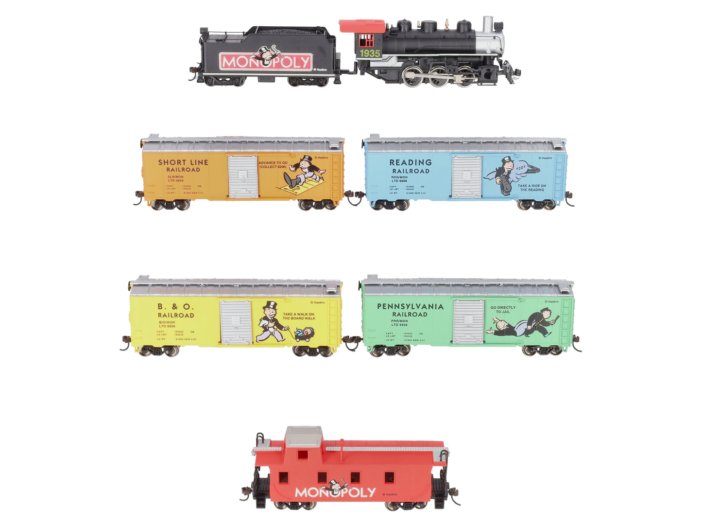 Bachmann 01201 HO Monopoly Collectors Edition HO Gauge Steam Train Set LN/Box