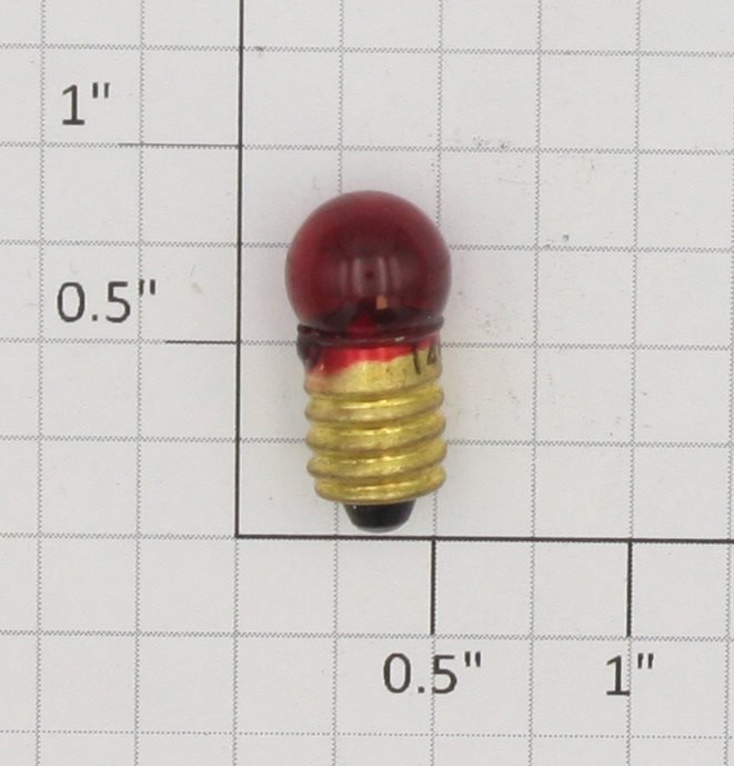 Lionel 1449R 14 Volt Screw Base Transparent Red Small Globe Light Bulb