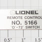 Lionel 5166-10 O72 Switch Nameplate Adhesive